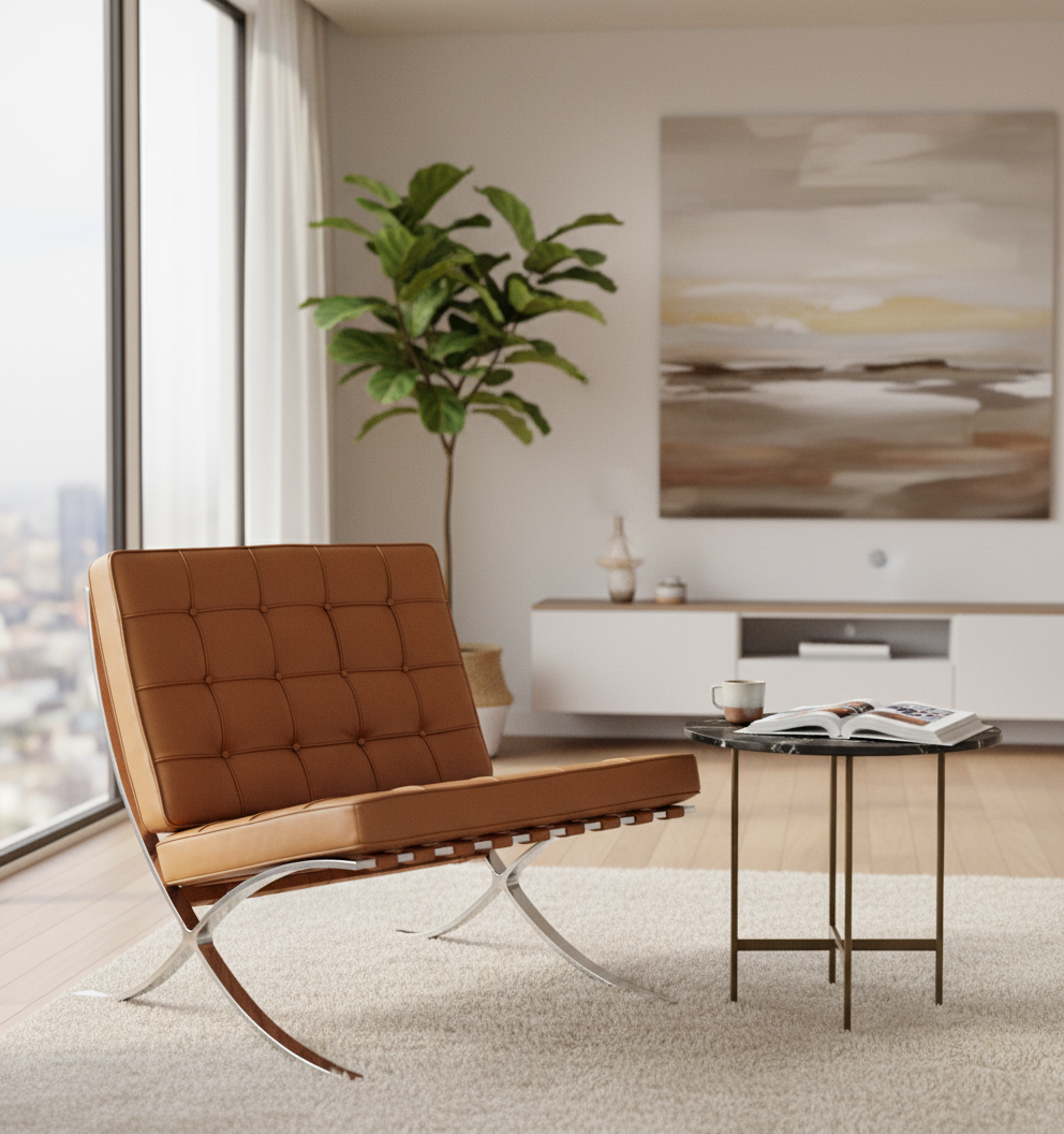 Barcelona Chair - Italian Leather - Terracota