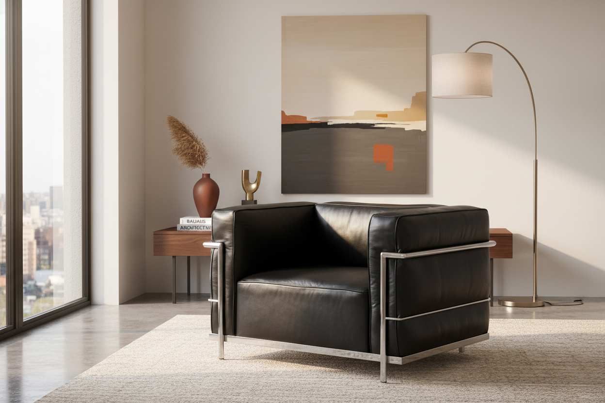 LC3 Style Grand Confort Armchair - Black