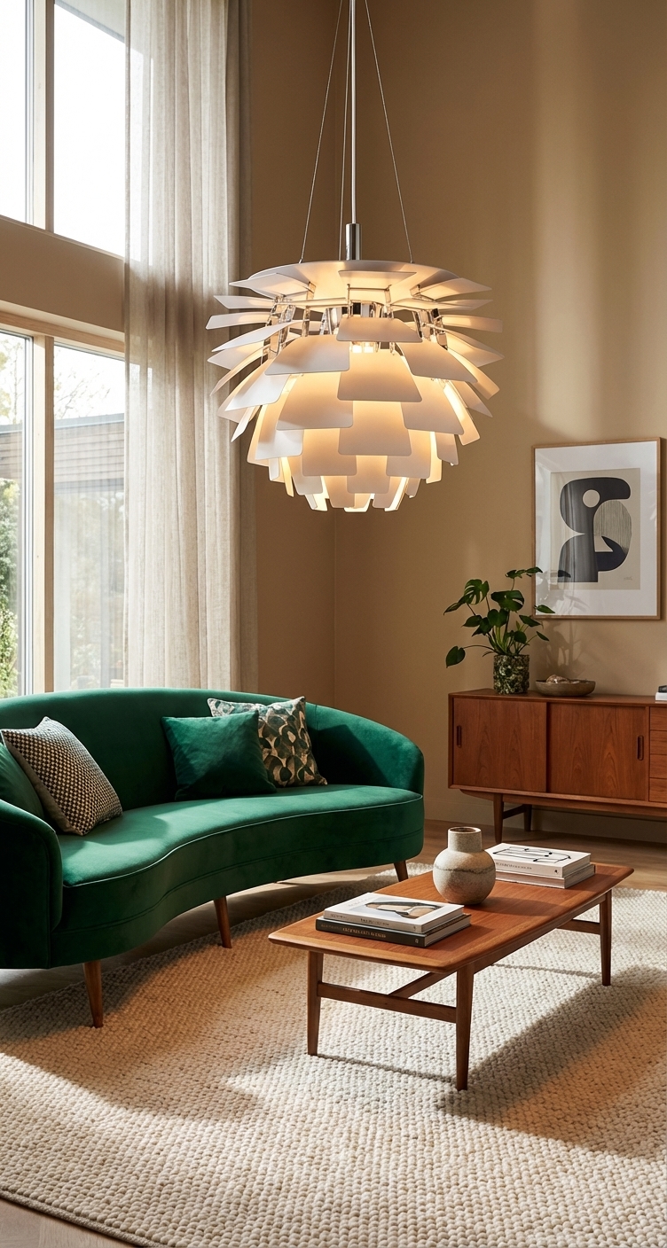 brass colored artichoke lights