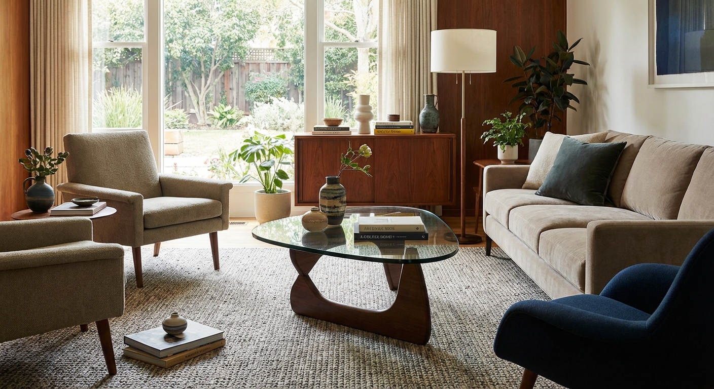 Table coffee Noguchi styled in modern British living space