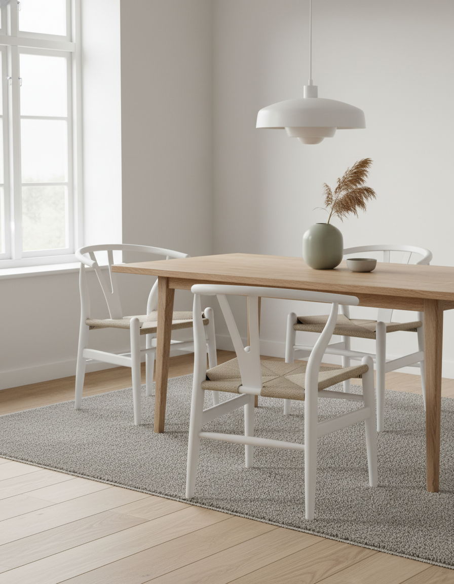Wishbone (Y) Chair - CH24 - White - Natural Cord